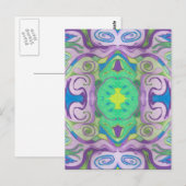 Paarse groene fantasie Briefkaart (Voorkant / Achterkant)