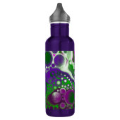 Paarse, groene, flexibele tekenmarmering op maat waterfles (Links)