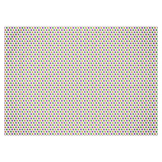 Paarse Groene Gele Stippen Witte Mardi Gras Tafelkleed (Voorkant (Horizontaal))