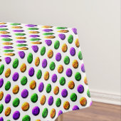 Paarse Groene Gele Stippen Witte Mardi Gras Tafelkleed (Voorbeeld)