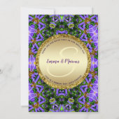 Paarse groene geometrie Energy Special Event Menu  Kaart (Achterkant)