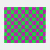 Paarse groene geruit controlepatroon fleece deken (Voorkant (Horizontaal))