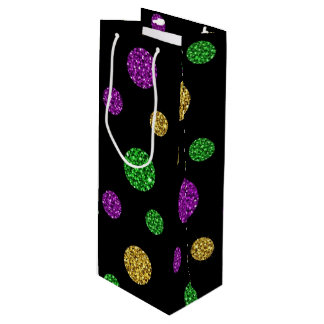 PAARSE GROENE GOUD GLITTER UITZIEN MARDI GRAS WIJN CADEAUTAS