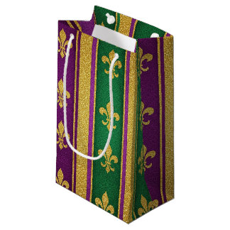 PAARSE GROENE GOUDEN GLITTER UITZIEN MARDI GRAS KLEIN CADEAUZAKJE