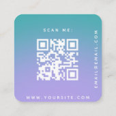 Paarse Groene Gradiënt RSVP QR-code Informatiekaartje (Achterkant)