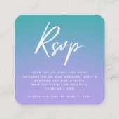 Paarse Groene Gradiënt RSVP QR-code Informatiekaartje (Voorkant)