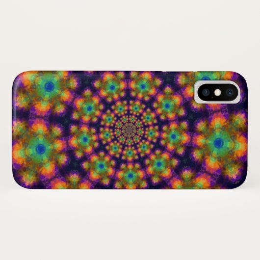 Paarse groene Kaleidoscoop patroon Case-Mate iPhone Case (Achterkant (horizontaal))