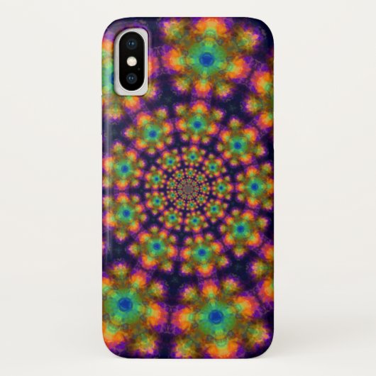 Paarse groene Kaleidoscoop patroon Case-Mate iPhone Case (Achterkant)