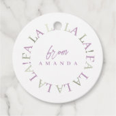 Paarse Groene Kerstmis Fa La ID1009 Bedankjes Labels (Voorkant)