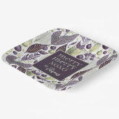 Paarse Groene Kerstmis Merry Pattern#21 ID1009 Papieren Bordje (Gebogen)