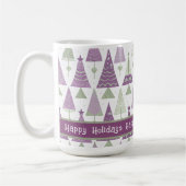 Paarse Groene Kerstmis Merry Pattern#25 ID1009 Koffiemok (Links)