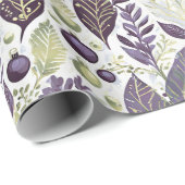 Paarse Groene Kerstmispatroon#21 ID1009 Cadeaupapier (Rol Hoek)