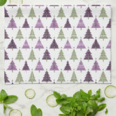 Paarse Groene Kerstmispatroon#25 ID1009 Theedoek (Gevouwen)