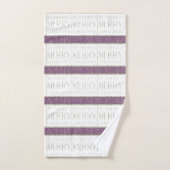 Paarse Groene Kerstmispatroon#35b ID1009 Bad Handdoek (Handdoek)