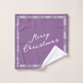 Paarse Groene Kerstmispatroon#7 ID1009 Bad Handdoek (Wasdoekje)