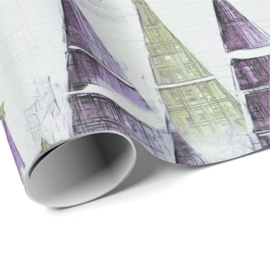 Paarse Groene Kerstmispatroon#8 ID1009 Cadeaupapier (Rol Hoek)