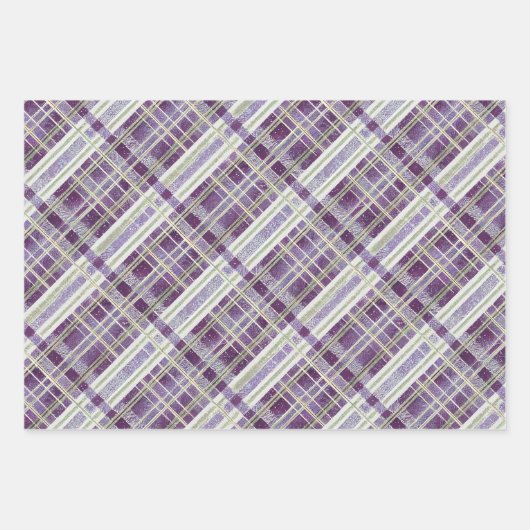 Paarse groene kerstpatronen #2#8#32 ID1009 Inpakpapier Vel (Voorkant)