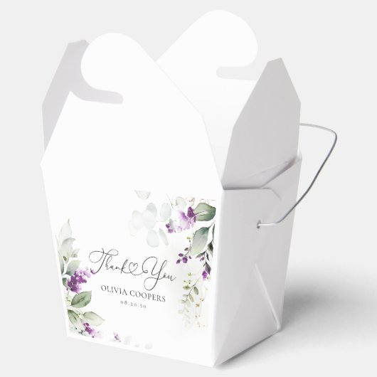 Paarse groene lavendel Baby shower gunst box Bedankdoosjes (Geopend)