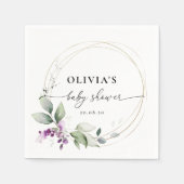 Paarse groene lavendel papieren servetten (Voorkant)