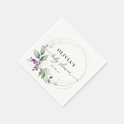 Paarse groene lavendel papieren servetten (Hoek)