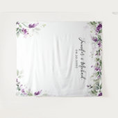 Paarse Groene Lavendel Trouwachtergronden Wandkleed (Voorkant (horizontaal))