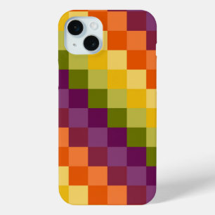 PAARSE GROENE ORANJE GEOMETRISCHE PATRONEN iPhone 15 MINI HOESJE
