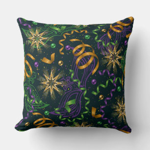 PAARSE GROENE ORANJE MARDI GRAS STREAMERS FIREWORK KUSSEN