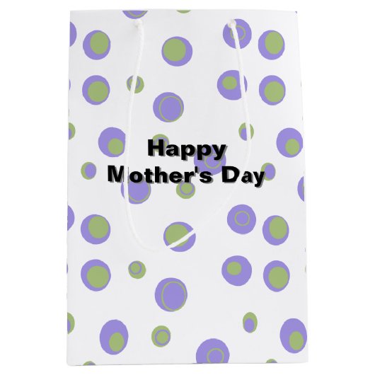 Paarse Groene Polka Dot Modern Medium Cadeauzakje (Voorkant)