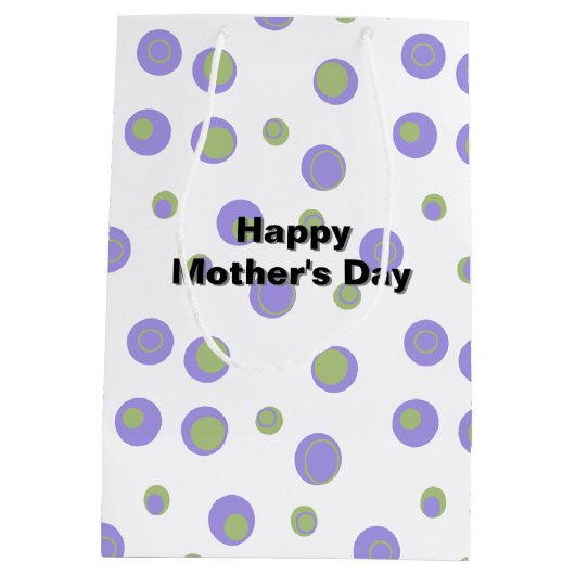 Paarse Groene Polka Dot Modern Medium Cadeauzakje (Achterkant)