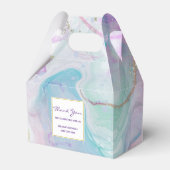 Paarse, groene, roze stromende kleuren legant bedankdoosjes (Voorkant Zijde)