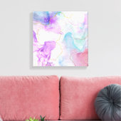 Paarse, groene, roze stromende kleuren legant canvas afdruk (Insitu (Woonkamer))
