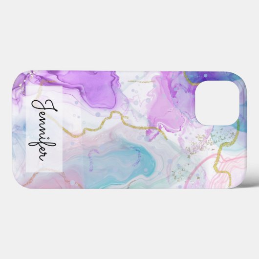 Paarse, groene, roze stromende kleuren legant Case-Mate iPhone case (Achterkant (horizontaal))