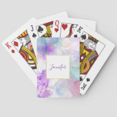 Paarse, groene, roze stromende kleuren legant pokerkaarten (Achterkant)