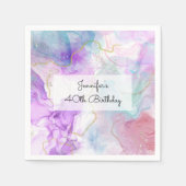 Paarse, groene, roze stromende kleuren legant servet (Voorkant)