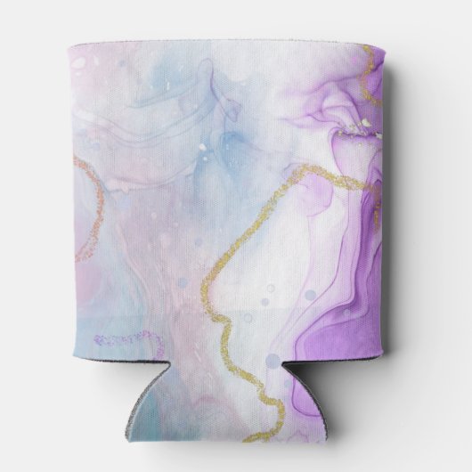 Paarse, groene, roze stromende kleuren van afgelop blikjeskoeler (Achterkant)