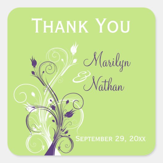 Paarse groene Sticker met 1,5-inch bruiloft (Voorkant)