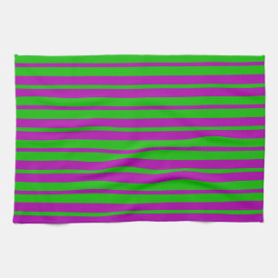 Paarse Groene Stijlvolle Strepen Patroon Ontwerp Theedoek