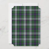 Paarse Groene Tartan Thistle bruiloft uitnodiging (Achterkant)