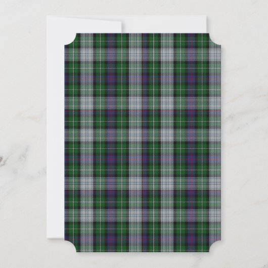 Paarse Groene Tartan Thistle bruiloft uitnodiging (Achterkant)