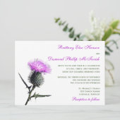Paarse groene Thistle Weddenschap Kaart (Staand voorkant)