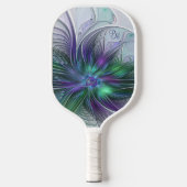 Paarse groene ventilator moderne Abstracte kunstIn Pickleball Paddle (Voorkant)