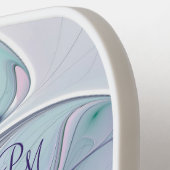 Paarse groene ventilator moderne Abstracte kunstIn Pickleball Paddle (Links Detail)