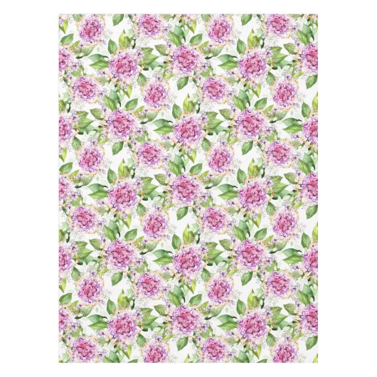 Paarse groene Waterverf Moderne Floral Tafelkleed (Voorkant)