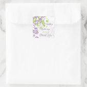 Paarse Groene Witte Bloemen Bruiloft Favor Label (Tas)