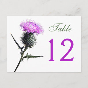 Paarse, groene, witte distel tafel nummer Kaart