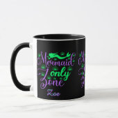 Paarse Groene Zeemeermin Script Zone Script Mok (Links)