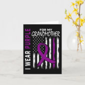 Paarse grootmoeder oma pancreaskanker bewust kaart (Gele Bloem)