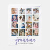 Paarse grote fotocollage, oma moederdag fleece deken (Voorkant)