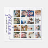 Paarse grote fotocollage, oma moederdag fleece deken (Voorkant (Horizontaal))