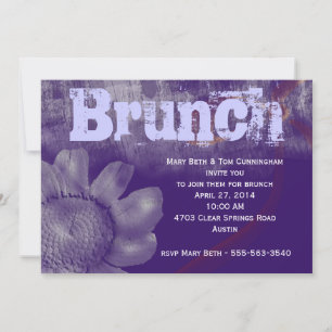 Paarse Grunge Brunch Party Kaart